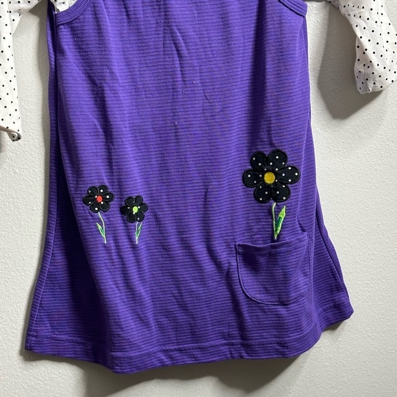 Girls Shirt Dress Polka‎ Dot Purple size 5-6 - Picture 2 of 9